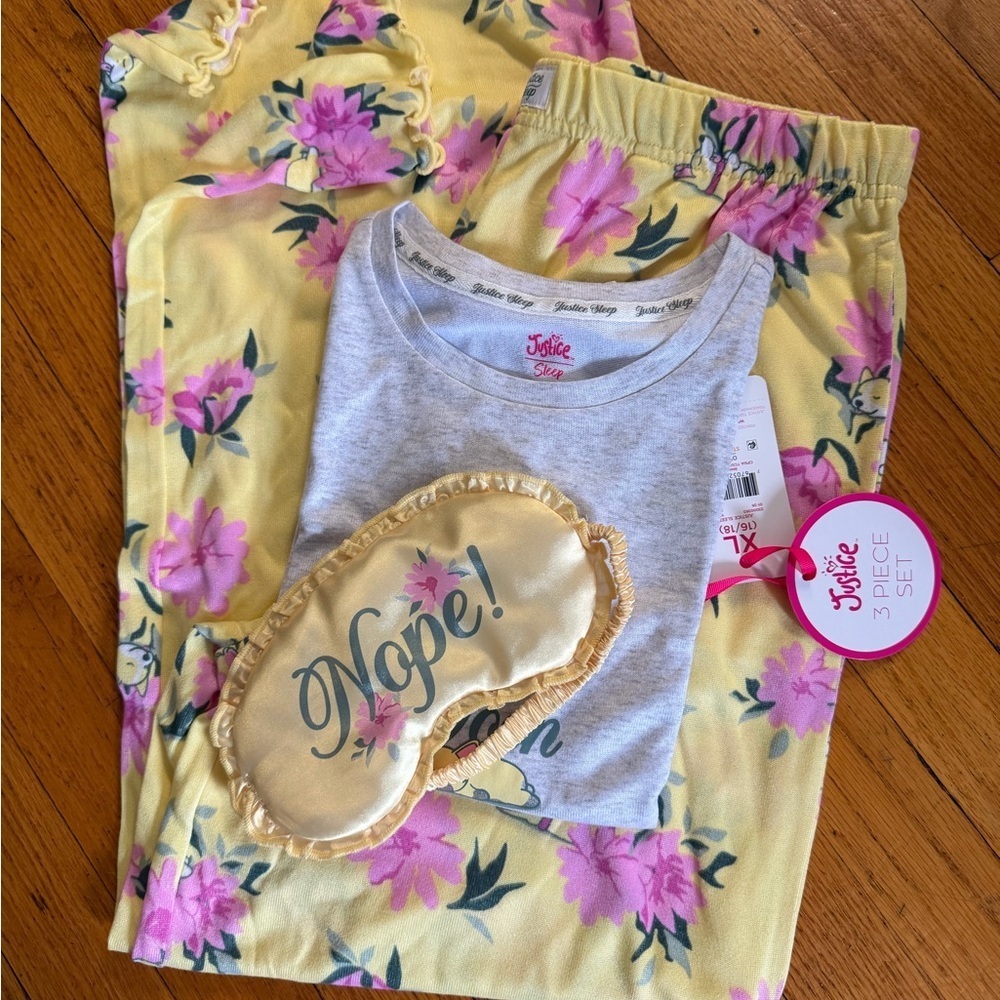 Juicy Couture Kids Floral Pajama Set - Yellow and Pink